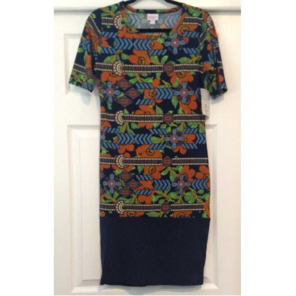 LuLaRoe Julia - Abstract Flower Motif Dress NWT